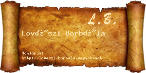 Lovászi Borbála névjegykártya